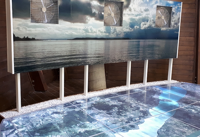 Balatonföldvári hajózástörténeti múzeum – szélerősség-bemutató ventilátorokkal